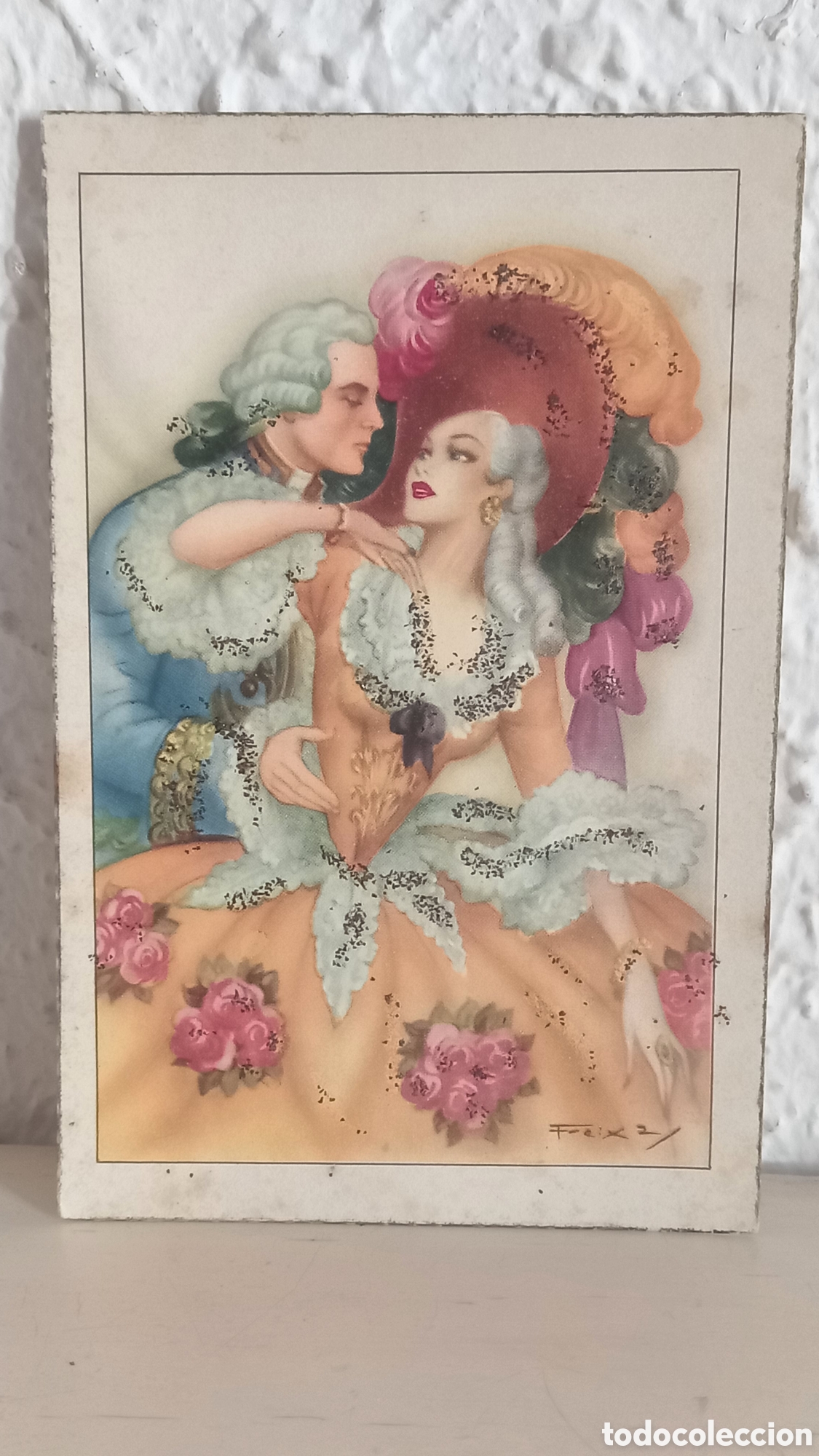 Postcards: Postal con ilustracion rom&aacute;ntica FREIXAS