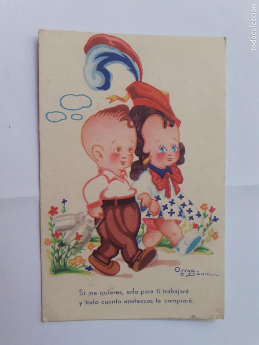 Postcards: POSTAL - PAREJA - ESTAMPERIA RAM SERIE 19 - ILUSTRADOR OSCAR DANIEL - ESCRITA 1950