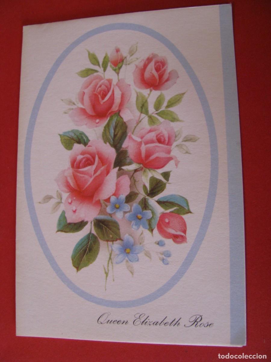 Postcards: POSTAL DE FLORES. QUENN ELIZABETH ROSE. N&ordm; 1124. WAVERLY, SCOTLAND 13,5X9 CM. DESPLEGABLE.