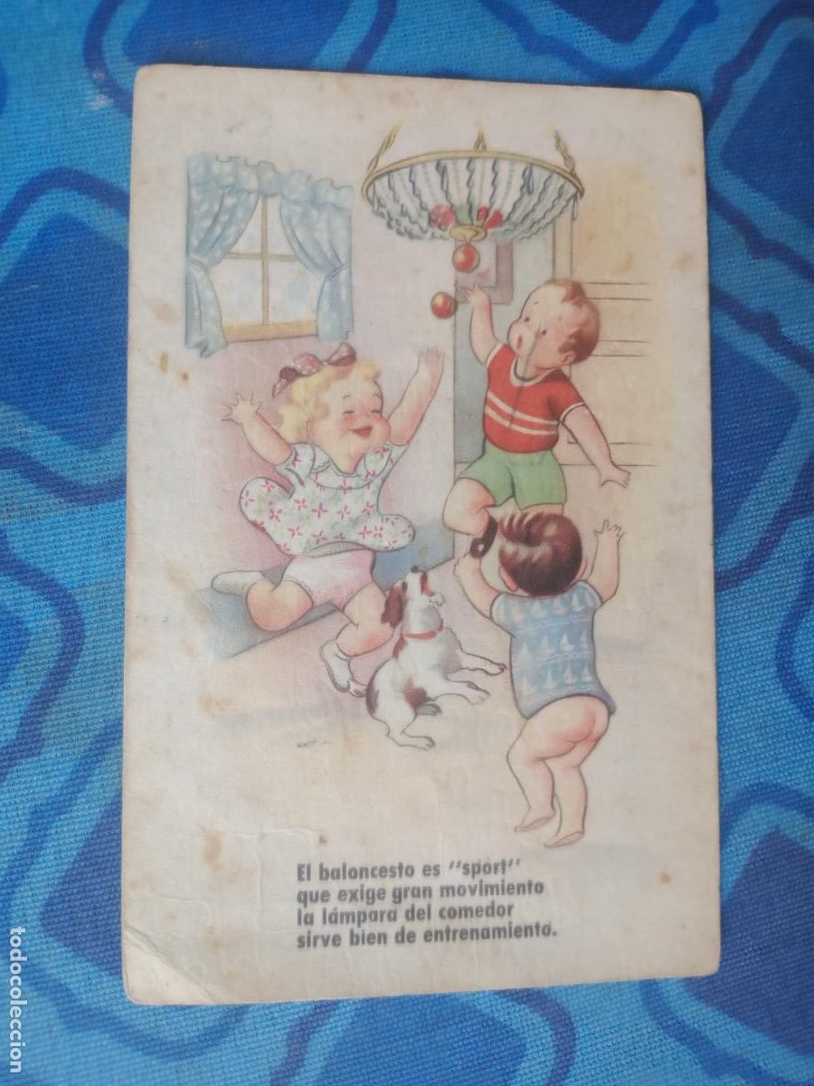 Postais: Baloncesto. Postal de caricatura