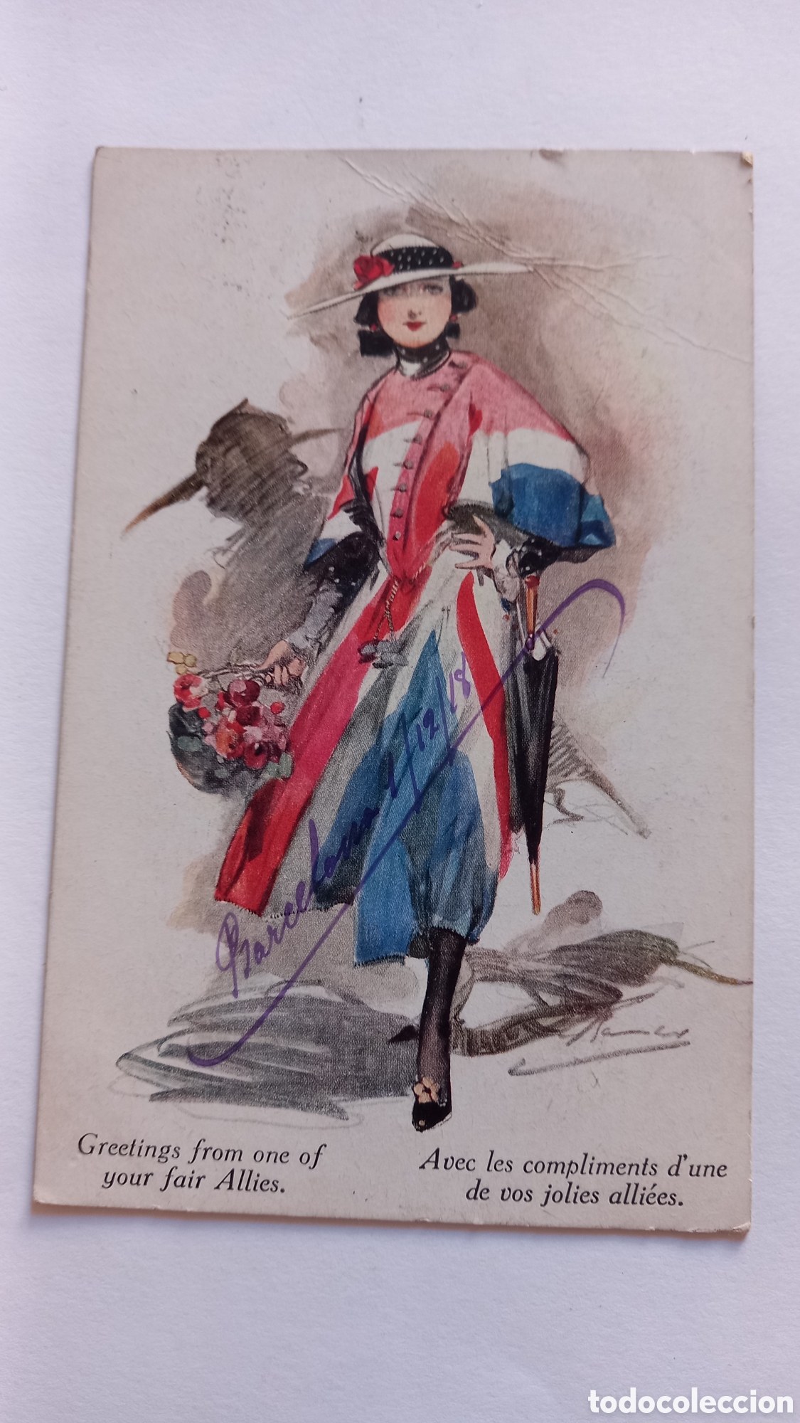 Postcards: Postal ilustrada dama England