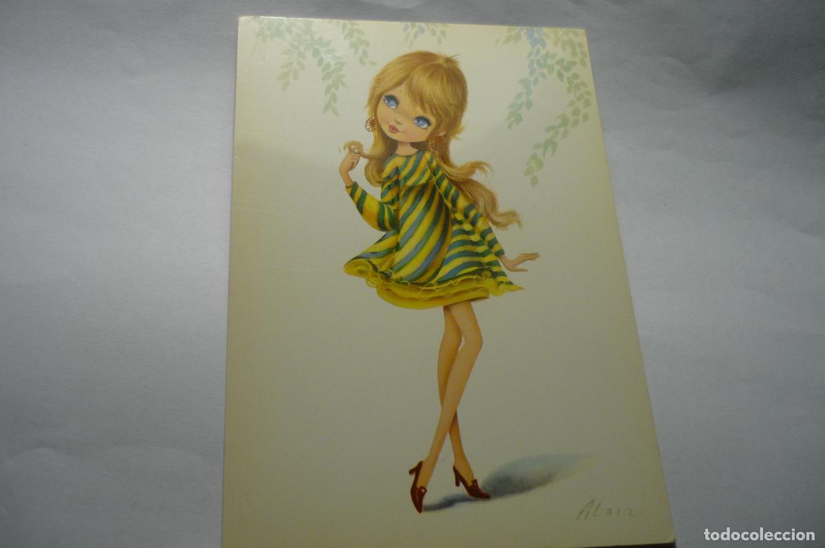 Postais: postal se&ntilde;orita.-dibujo alain c y z 6859
