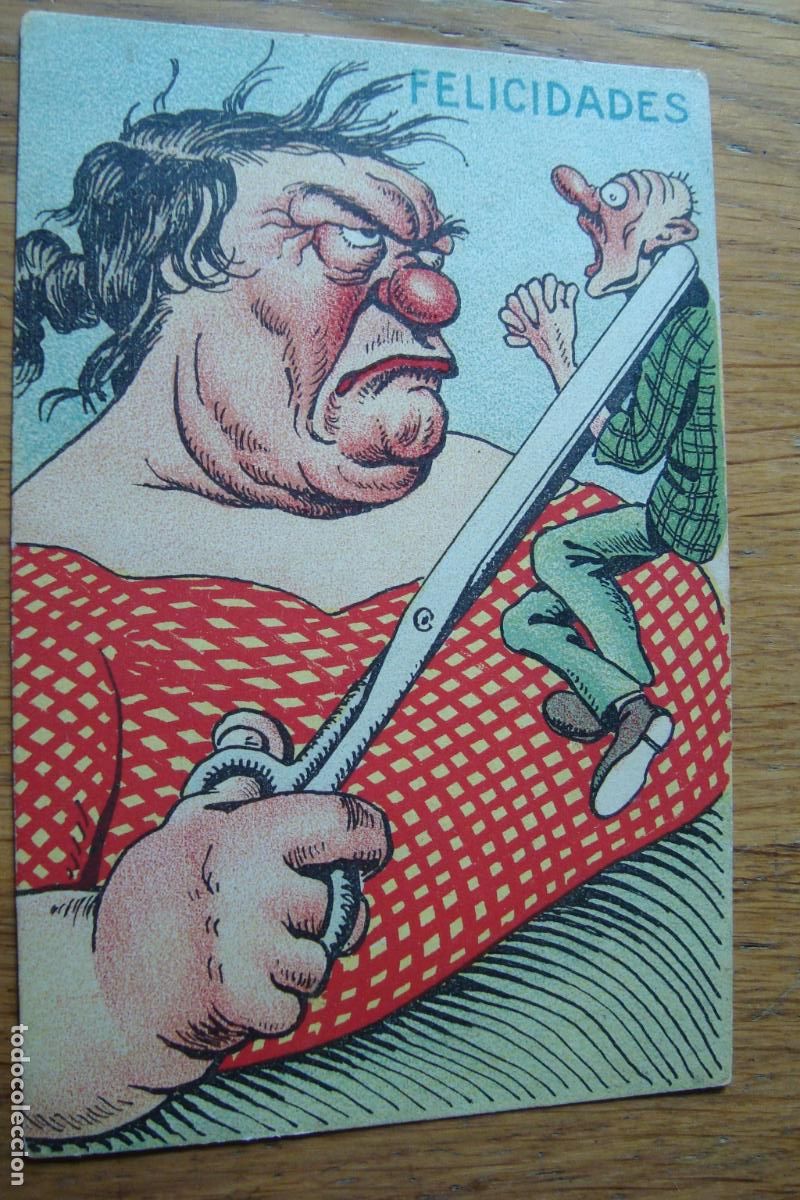 Postais: ANTIGUA POSTAL GROTESCA FELICIDADES! MARGARA 377