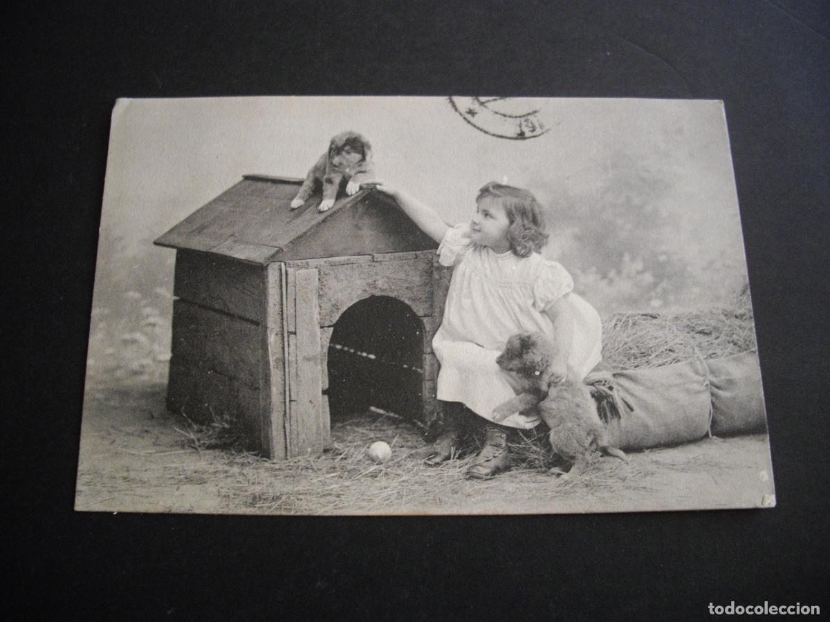 Postales: NI&Ntilde;A CON PERROS POSTAL - Foto 1