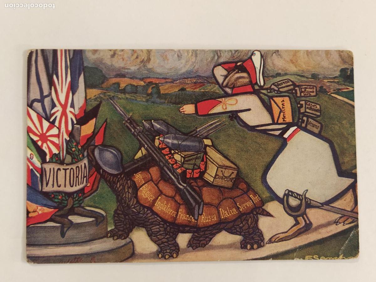 Postcards: GUERRA MUNDIAL - TORTUGA Y LIEBRE - RUSIA JAPON ITALIA - POSTAL ANTIGUA SATIRICA -(111.499)