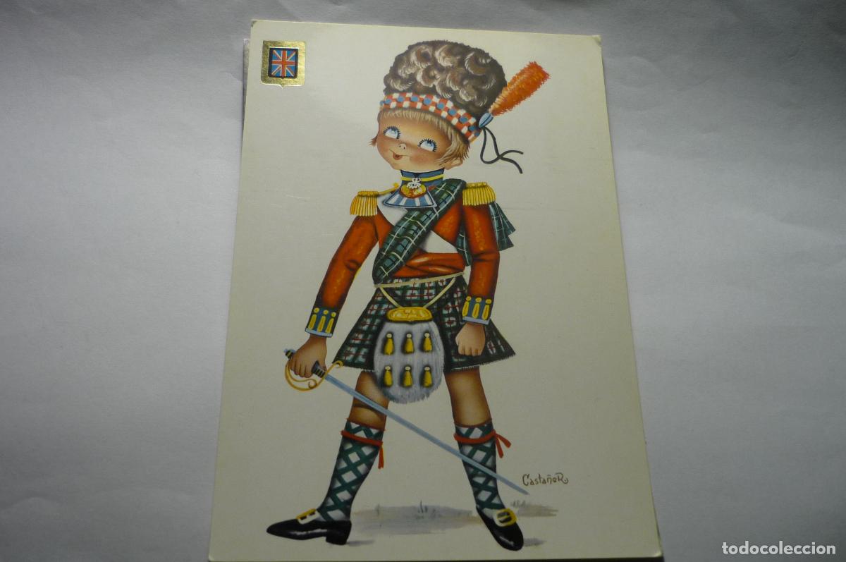 Cartoline: postal uniformes militares escocia dibujo casta&ntilde;er