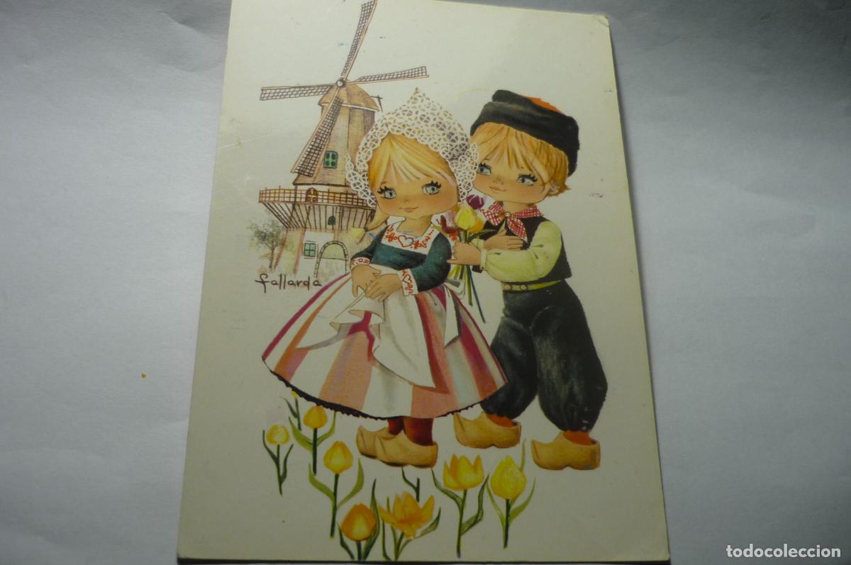 Cartoline: postal dibujo gallardo ni&ntilde;os holandeses circulada