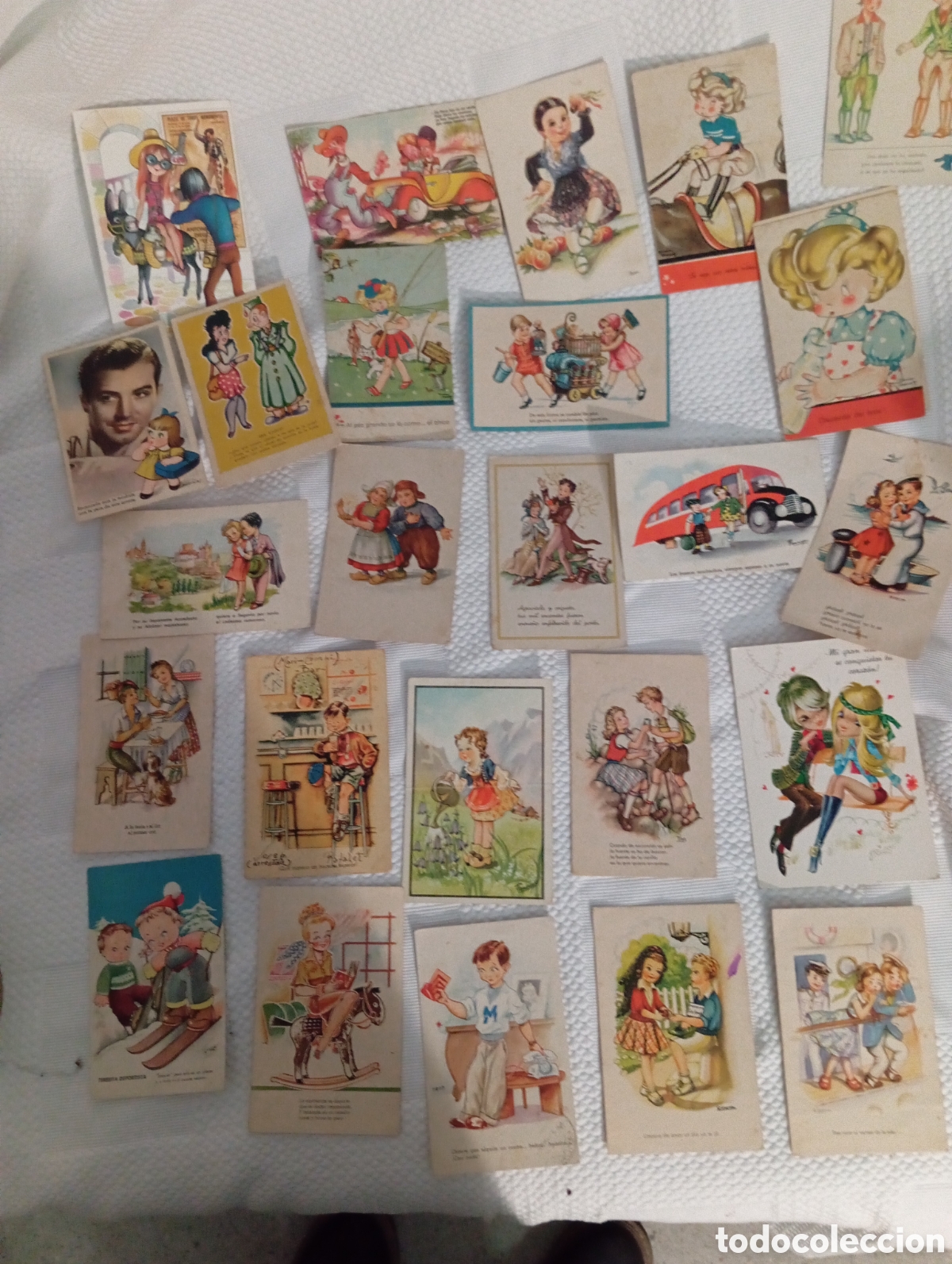 Postcards: lote de 25 postales infantiles y caricaturas a todo color