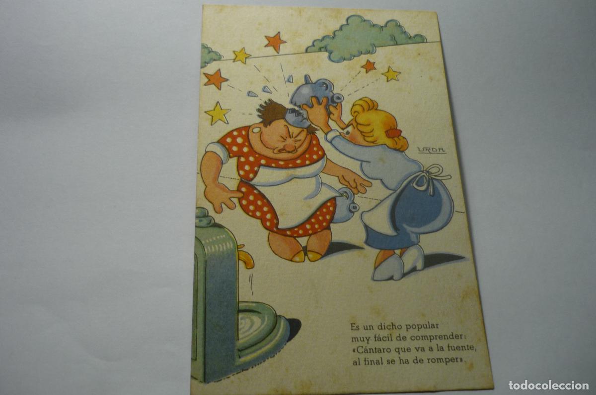 Cartes Postales: postal humor dibujo urda -escrita