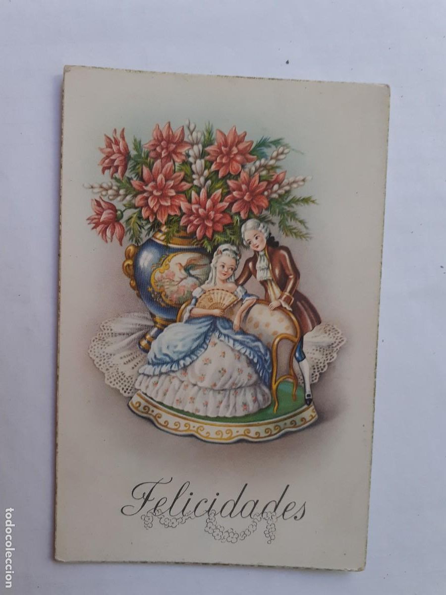 Cartoline: POSTAL - FELICIDADES FLORES PAREJA - ED. CYZ 519 - ESCRITA