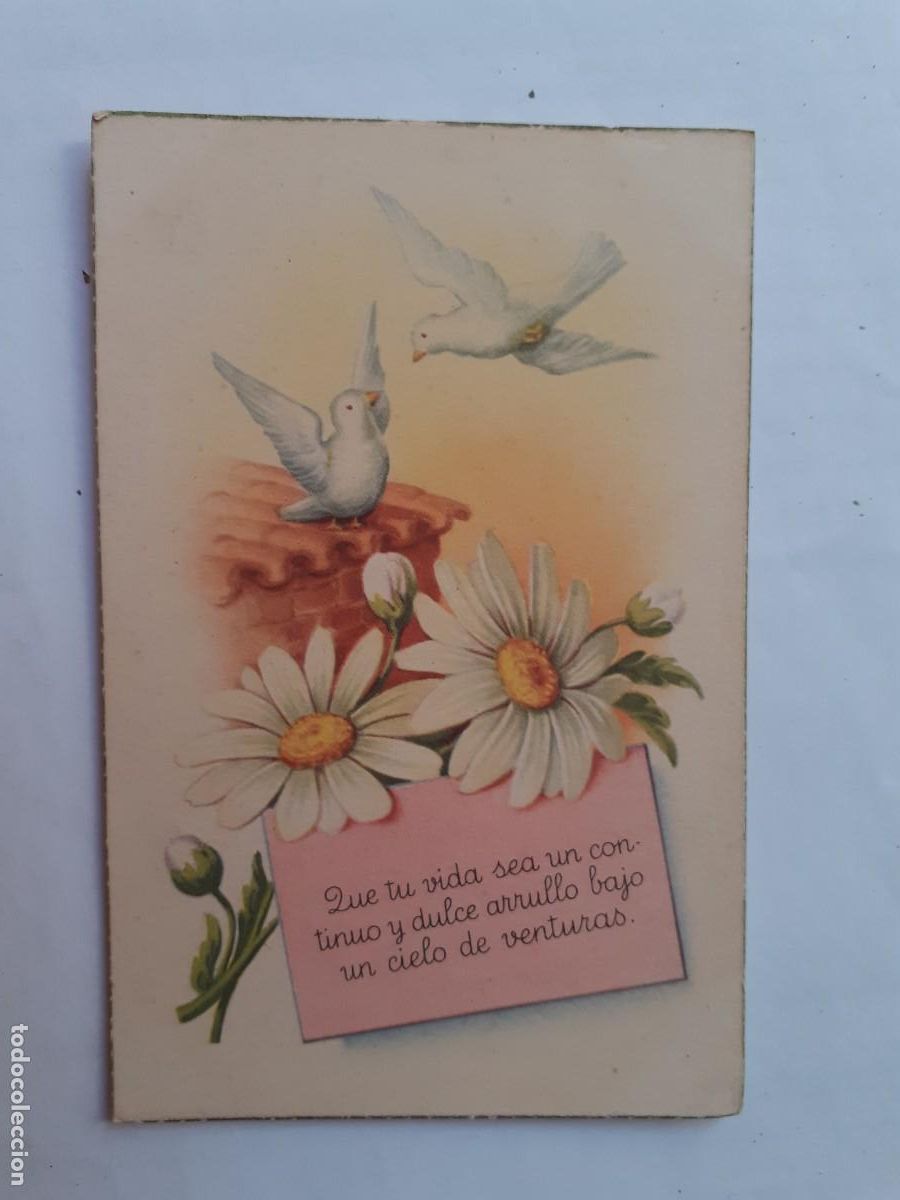 Cartoline: POSTAL - FELICIDADES FLORES - ED. TRIO SERIE 82 - ESCRITA 1951