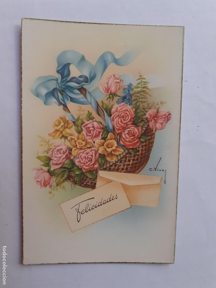 Cartoline: POSTAL FELICIDADES FLORES - ED. CYZ 536 - ESCRITA