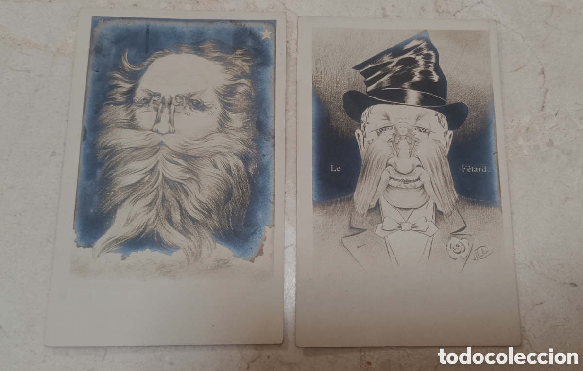 Cartes Postales: 2 postales antiguas metam&oacute;rficas er&oacute;ticas t&ecirc;tes trompeuses