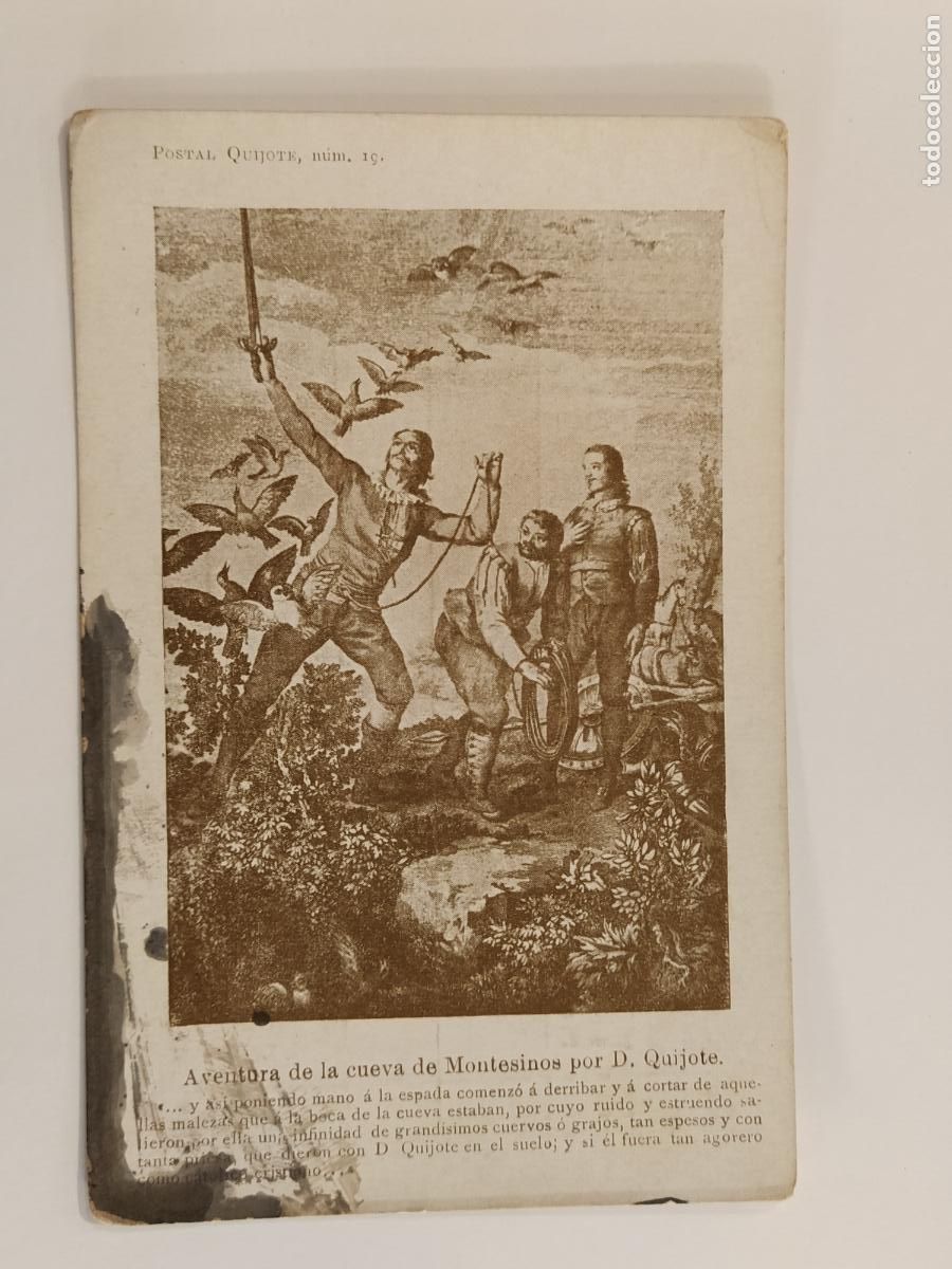 Postais: AVENTURA DE LA CUEVA DE MONTESINOS POR DON QUIJOTE DE LA MANCHA - POSTAL ANTIGUA -(111.715)