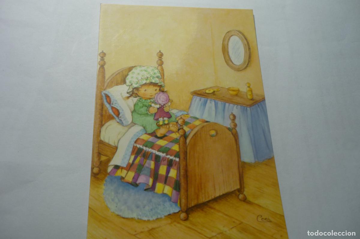 Postcards: postal dibujo cori ni&ntilde;a en la cama c y z 6172-b