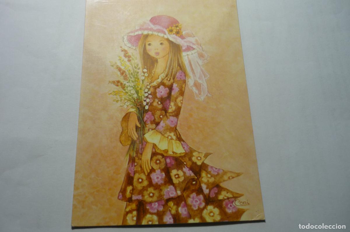 Postcards: postal dibujo cori ni&ntilde;a con flores c yz 6353.d