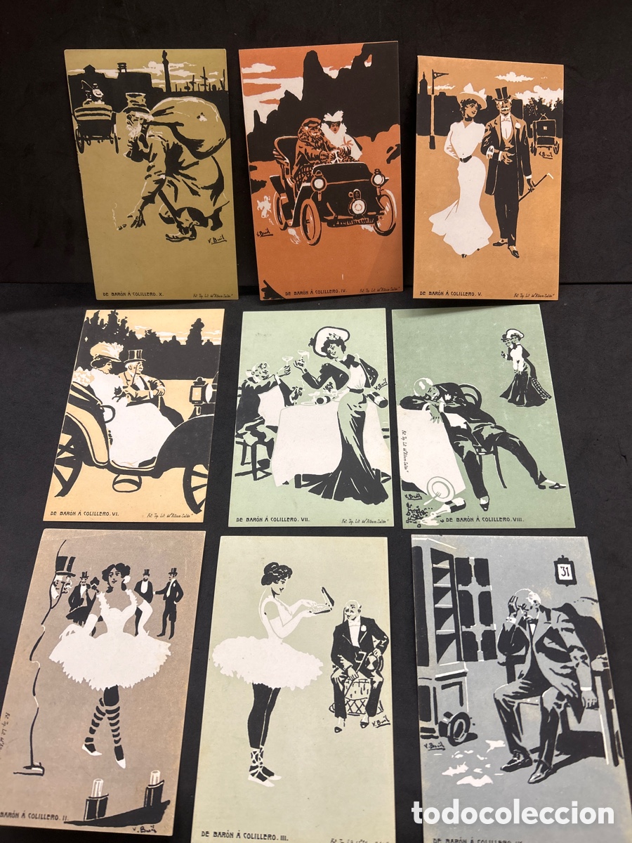 Postais: 9 POSTALES DE ILUSTRADOR V.BUIL SERIE DE BARON A COLILLERO