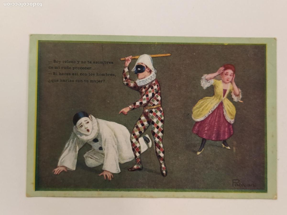 Postcards: TRAGEDIA AMOROSA DE PIERROT - POSTAL ANTIGUA ORIGINAL -(112.392)