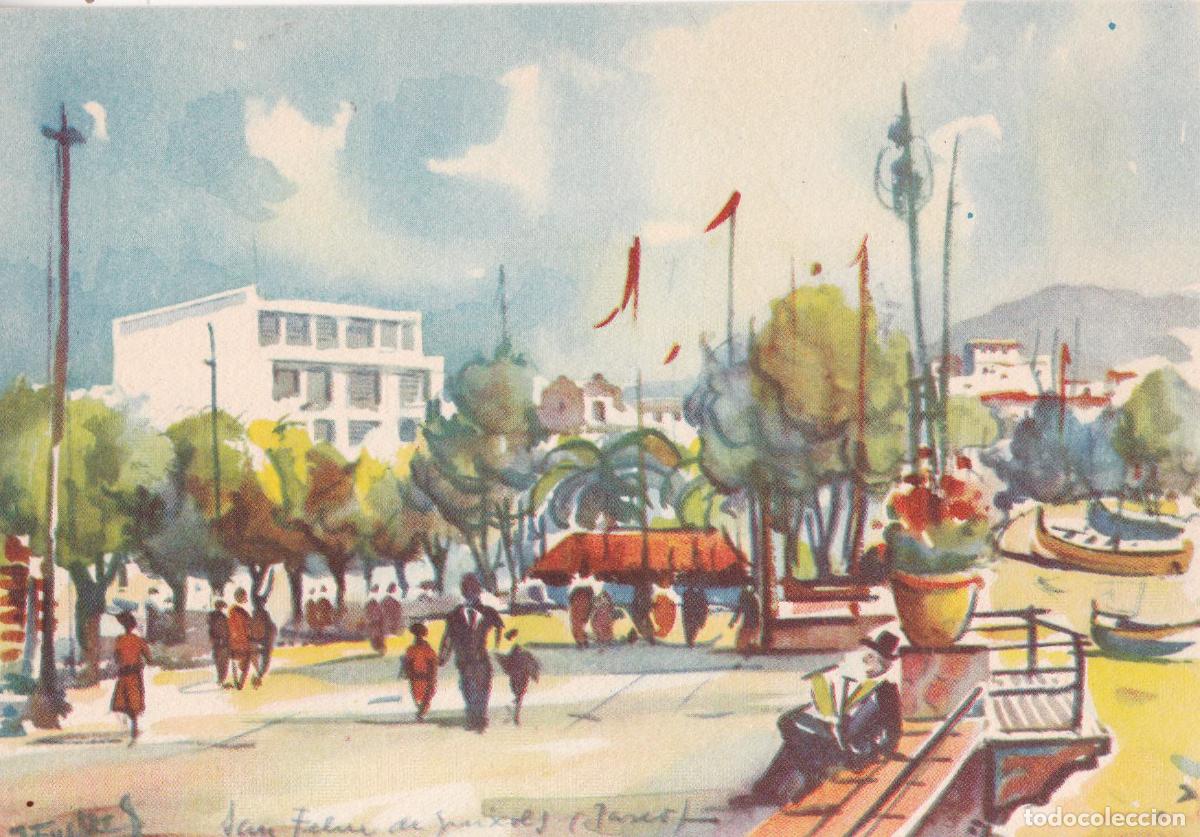 Postkarten: ILUSTRADOR: FUSTER, SAN FELIU DE GUIXOLS, PASEO DEL MAR &ndash; A.G.TRAYTER N&ordm;36 &ndash; S/C