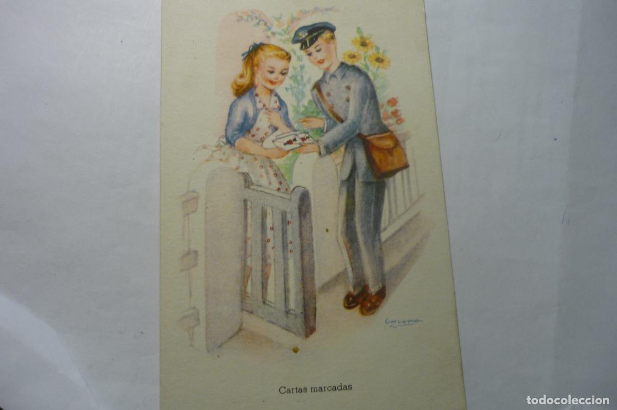 Postales: postal dibujo cartero.-serie peliculerias escrita
