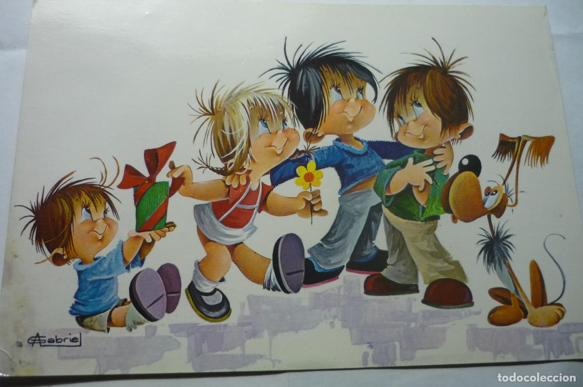 Postales: POSTAL NI&Ntilde;OS DIBUJO GABRIEL C Y Z 7065