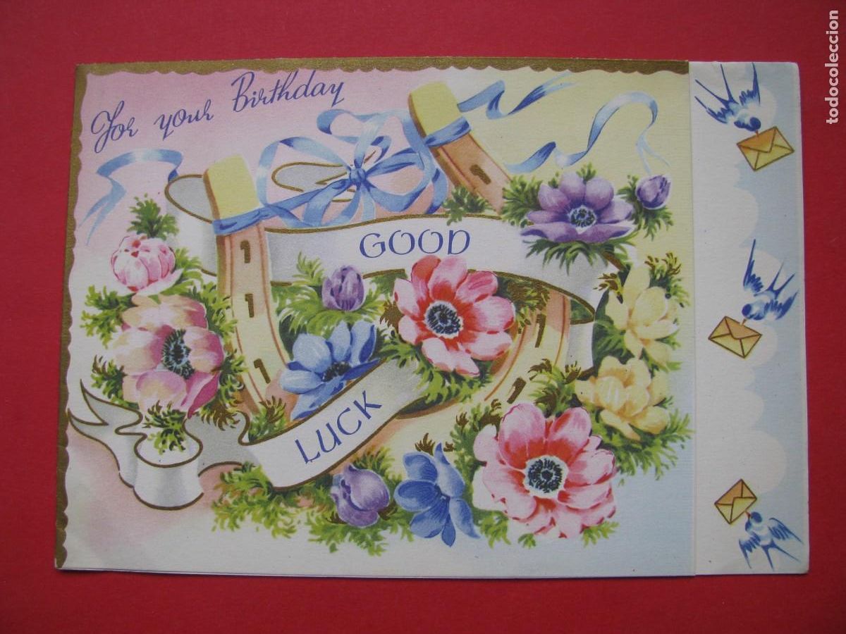 Postkarten: POSTAL DE FELICITACI&Oacute;N, CUMPLEA&Ntilde;OS. REINO UNIDO. 18X12,5 CM.