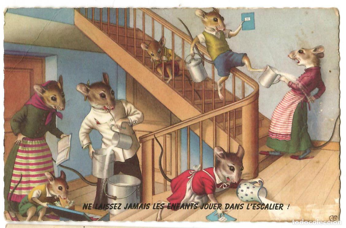 Postkarten: Escena de ratones. Belgica. escrita. Firma delante. ref. edit Colonrnt especial.. Vell i Bell