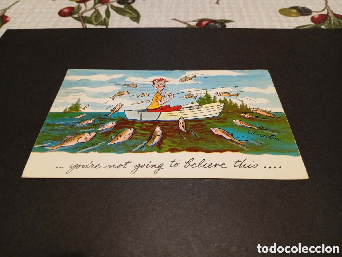 Postkarten: Postal dibujo pescador