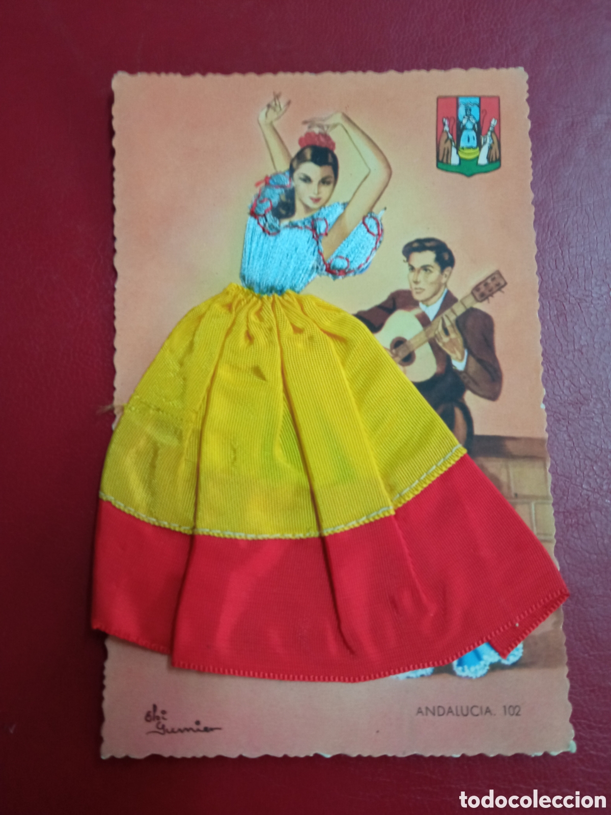 Postais: Antigua postal bordada, Andaluc&iacute;a