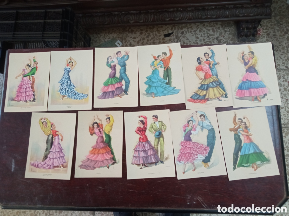 Postais: Colecci&oacute;n de 11 postales Bailes de Andaluc&iacute;a