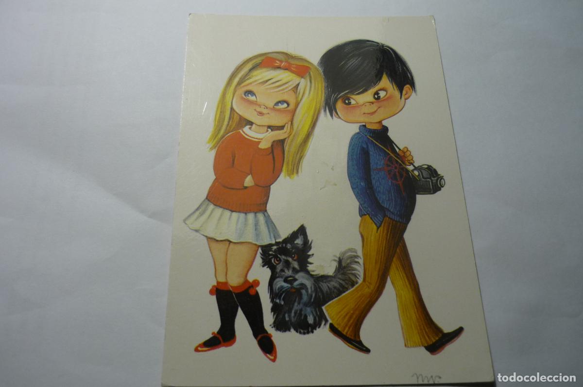 Postais: POSTAL DIBUJO PAREJA FOTOGRAFO ESCRITA