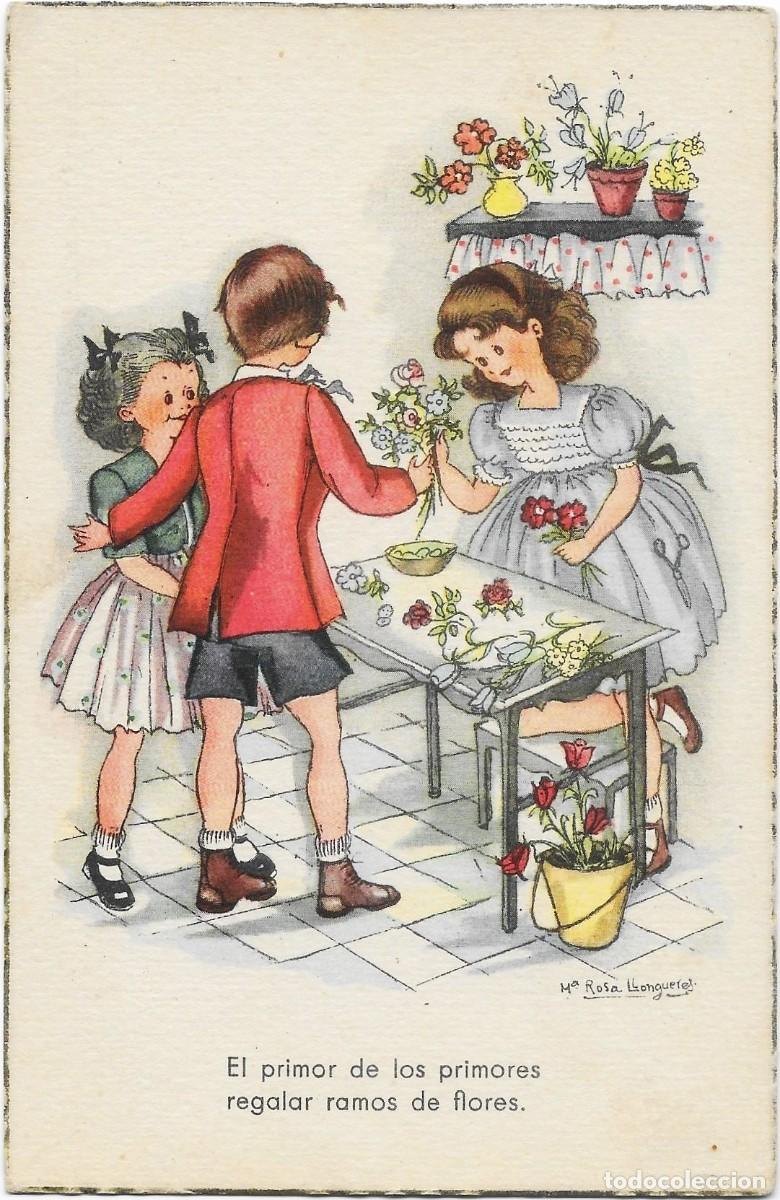 Postais: 0560 - LLOGUERES M. R. - EDICIONES JBR SERIE 18 - REGALAR RAMOS DE FLORES -DATA 1948