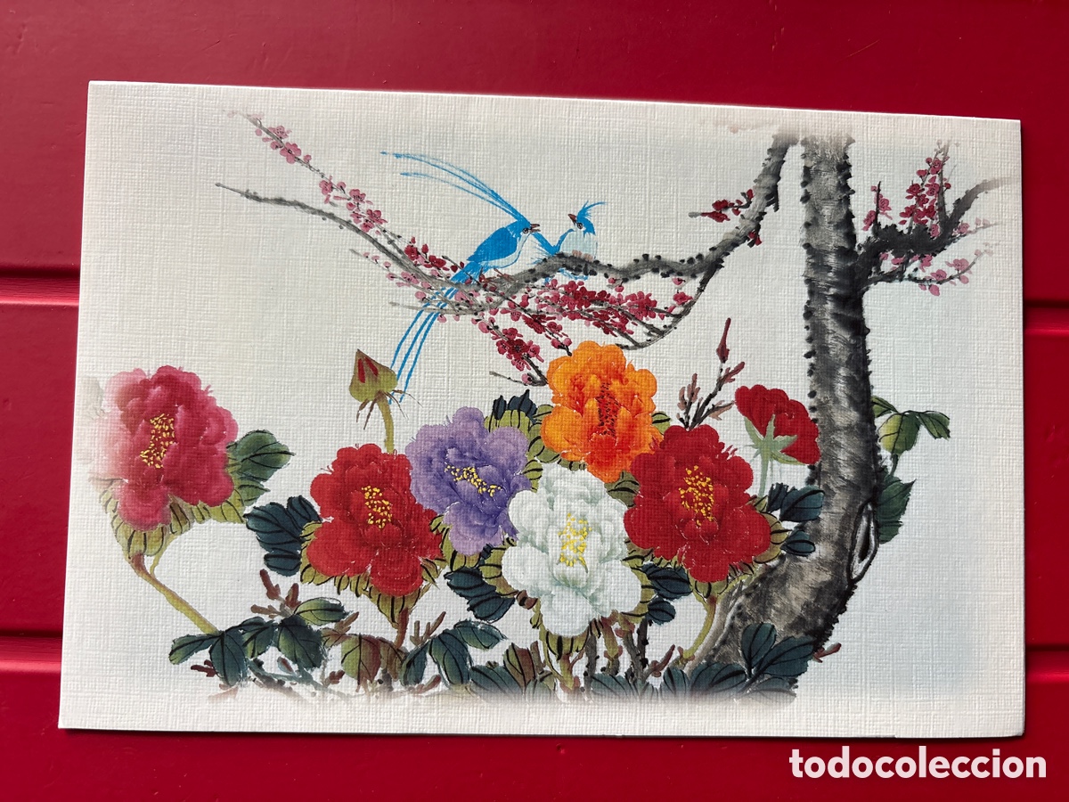 Cartoline: Postal P&aacute;jaros y flores. Asociaci&oacute;n pintores con la boca y con el pie. Sin circular. ASM