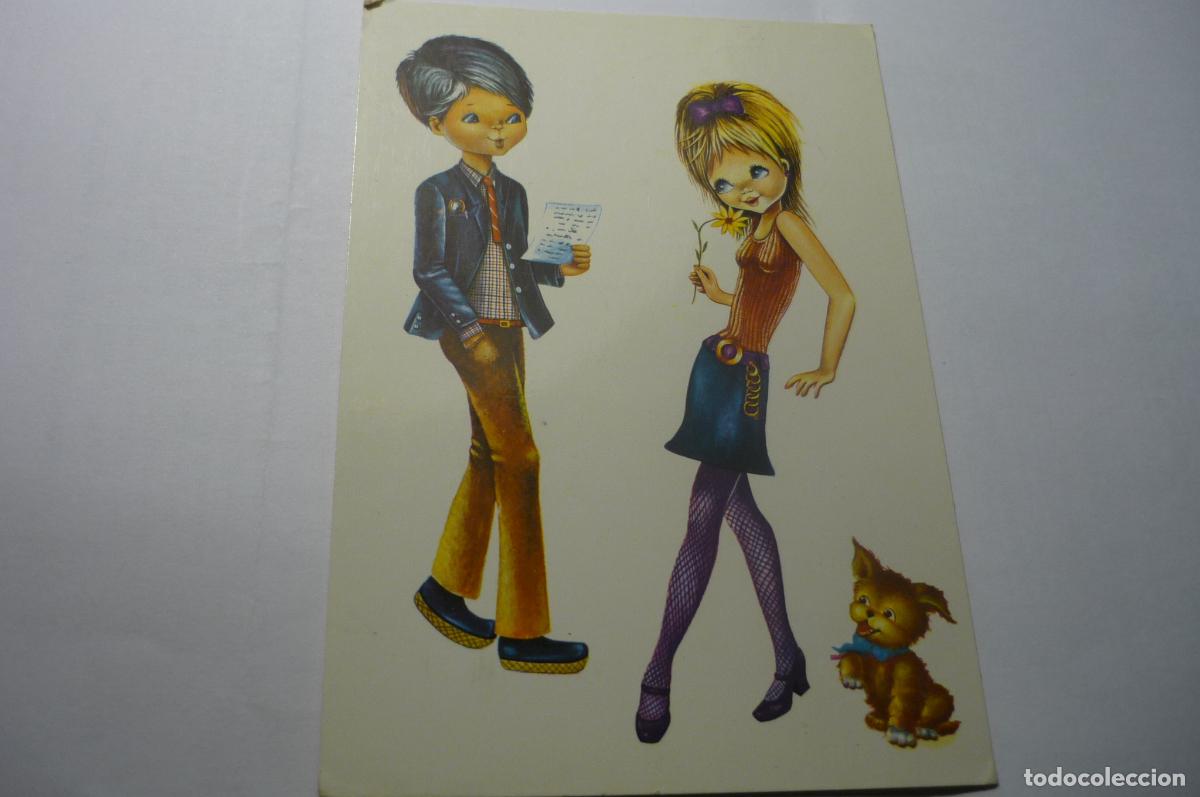 Postais: postal dibujo pareja novios escrita