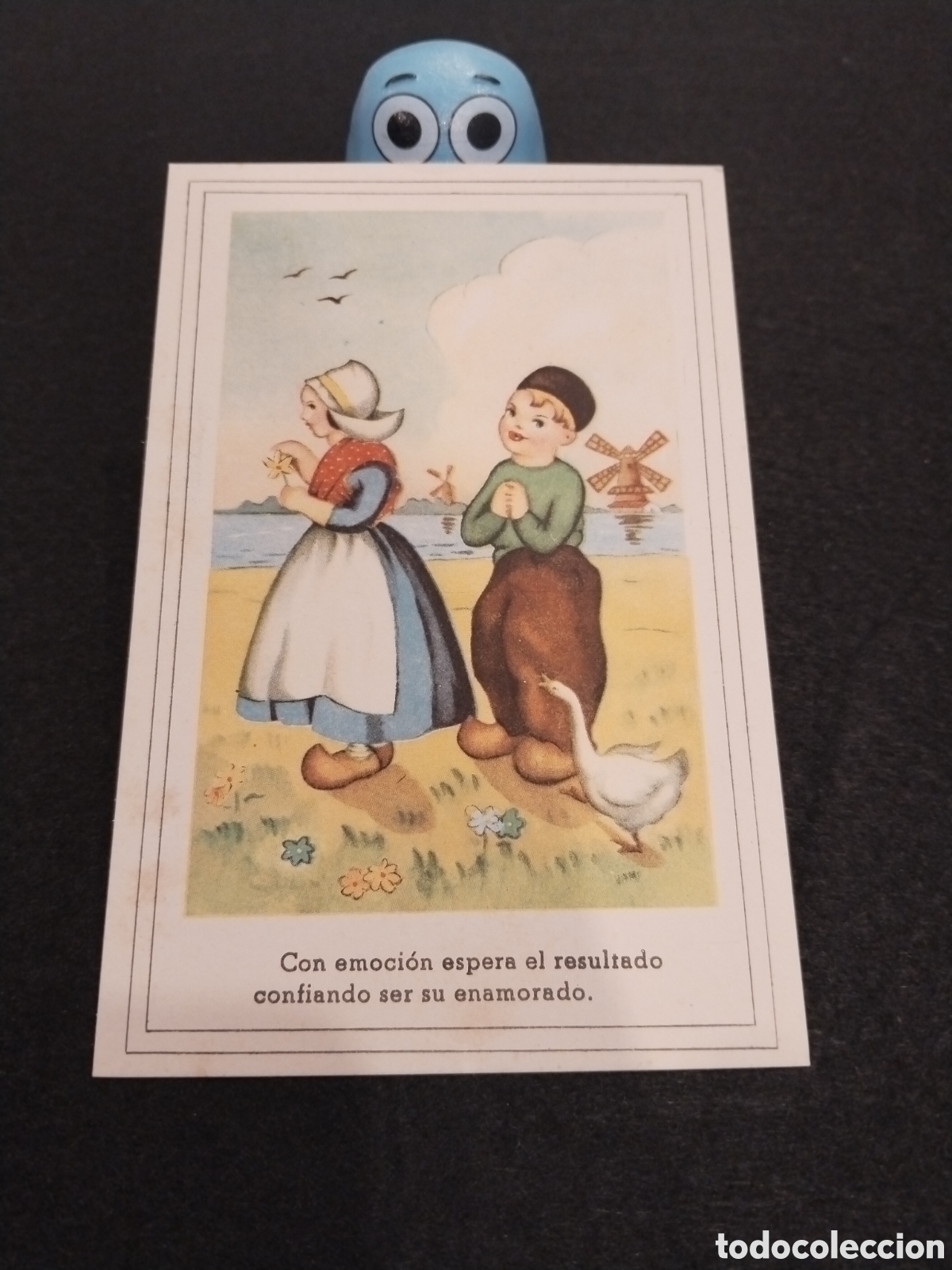 Postcards: Postal Ilustrada &rdquo;Con emoci&oacute;n espera el resultado confiado ser su enamorado&rdquo;