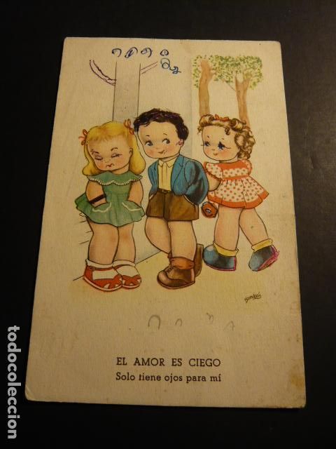 Cartoline: EL AMOR ES CIEGO POSTAL COMICA