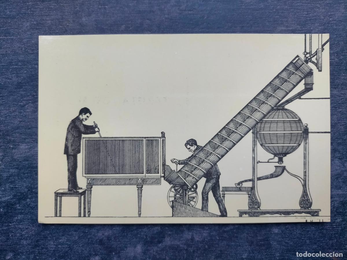 Postales: Tarjeta postal dibujo serie B 7 elevaci&oacute;n de bolas por el aparato helicoidal grabado de 1893