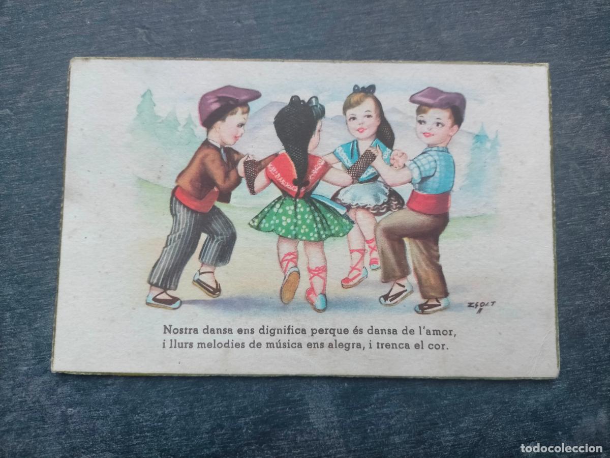 Postales: Tarjeta postal catal&agrave; nostra dansa ens dignifica perque es dansa de l'amor llurs melodies sardana