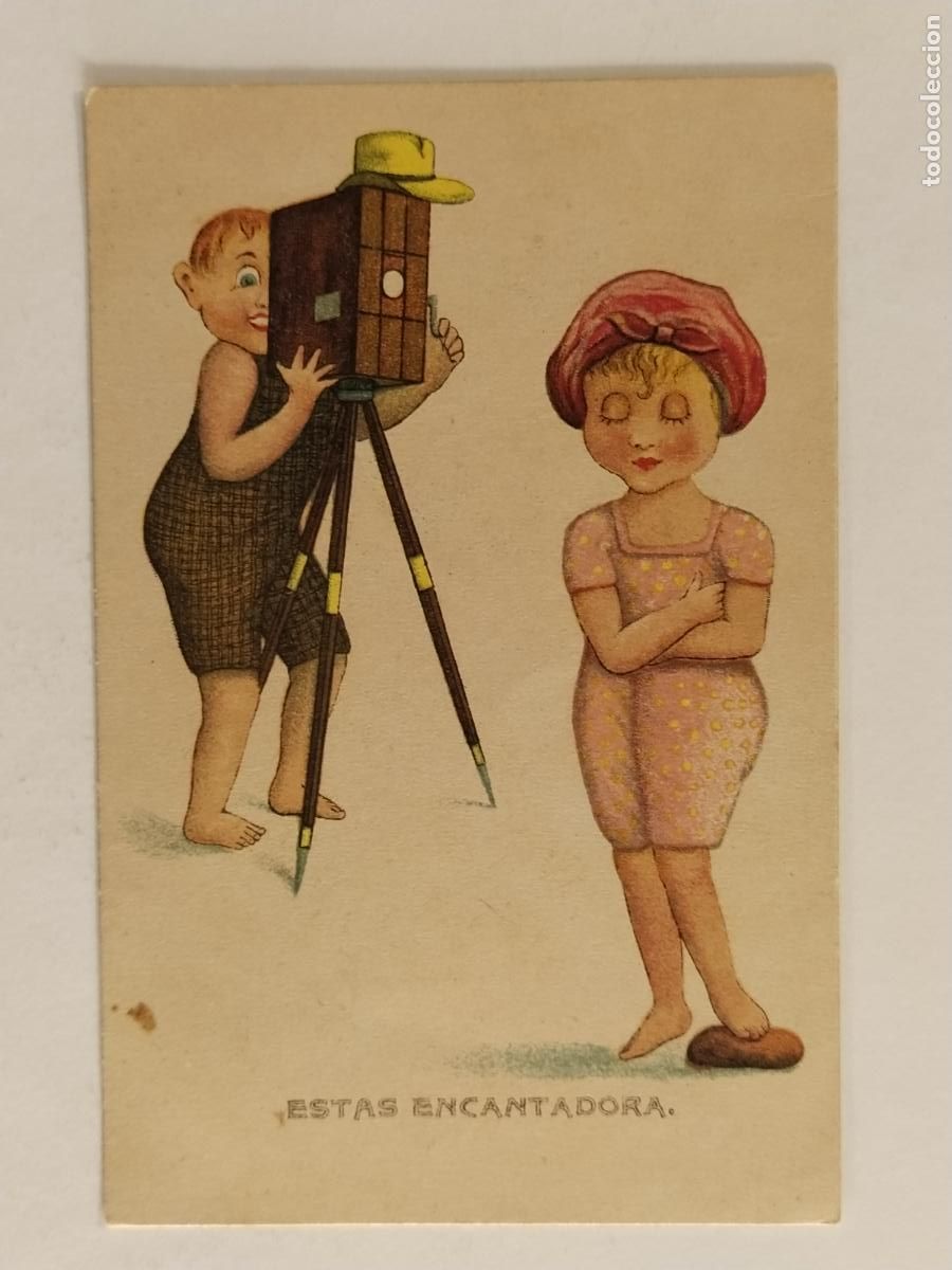 Cartes Postales: LA MUSA Y EL FOTOGRAFO - ESTAS ENCANTADORA - POSTAL ANTIGUA -(MG-1166)