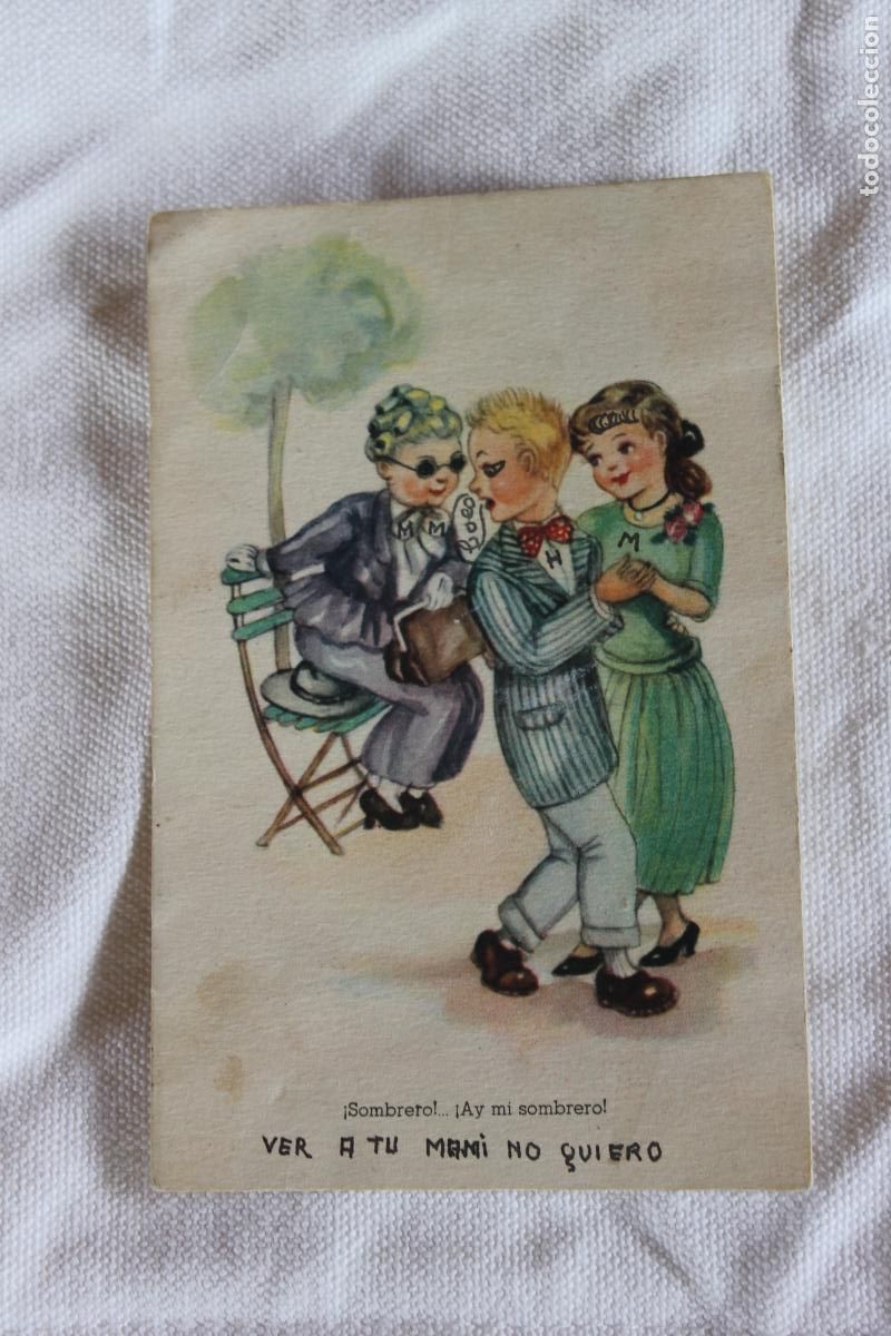 Postkarten: POSTAL ROMANTICA 1949 MELODIAS EN BOCA
