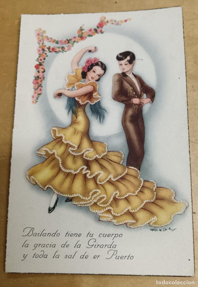 Postkarten: POSTAL PAREJA SEVILLANOS ILUSTRADA POR FREIXAS CYZ N&ordm; 811 ESCRITA 13,5X9 CM. A&Ntilde;O 1950
