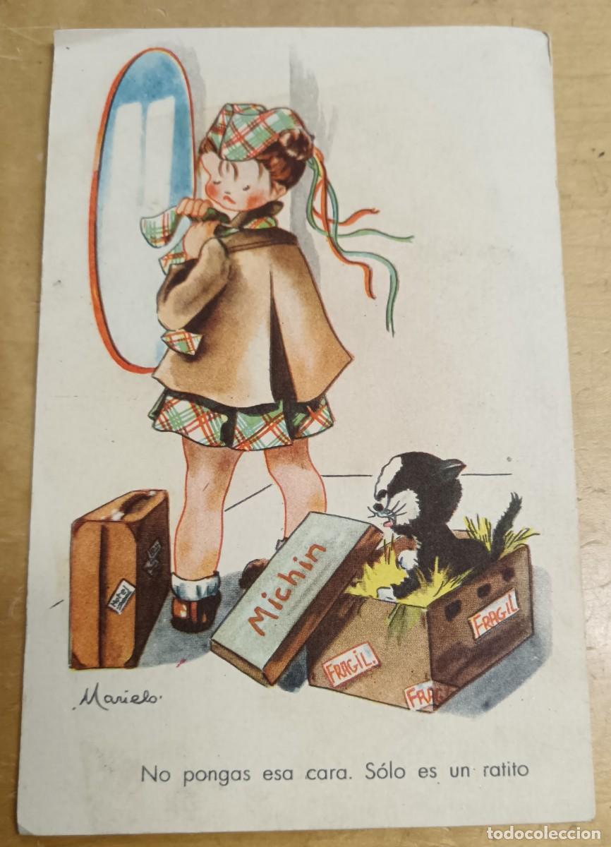Cartoline: POSTAL INFANTIL ILUSTRADA POR MARIELO EDICIONES TR&Iacute;O SERIE 53 A&Ntilde;O 1946 ESCRITA 14X9 CM.