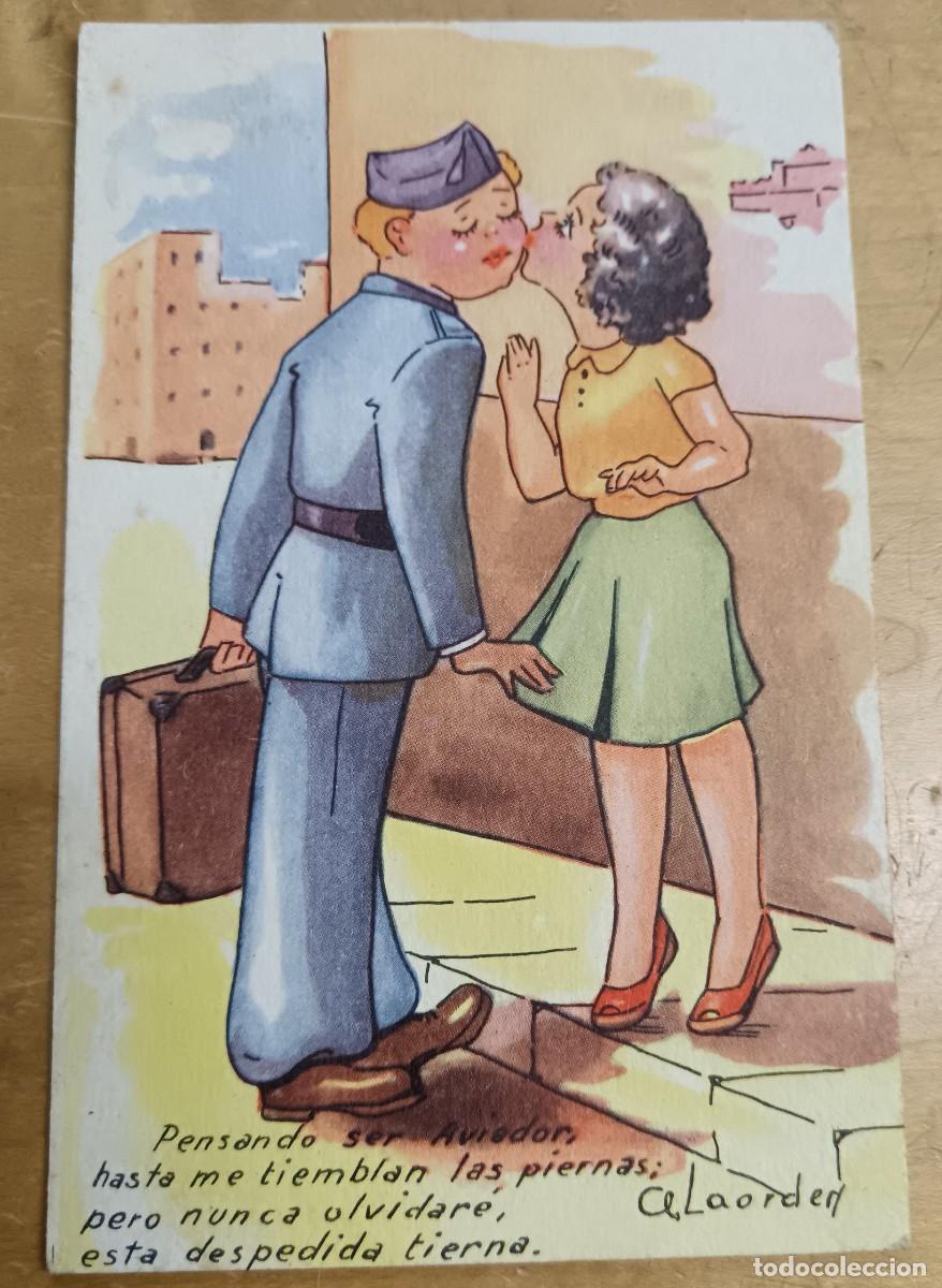Cartoline: POSTAL HUMOR&Iacute;STICA ILUSTRADA POR A. LAORDEN EDICIONES ALCARRIA N&ordm; 9 A&Ntilde;O 1946 ESCRITA 13X8,5 CM.