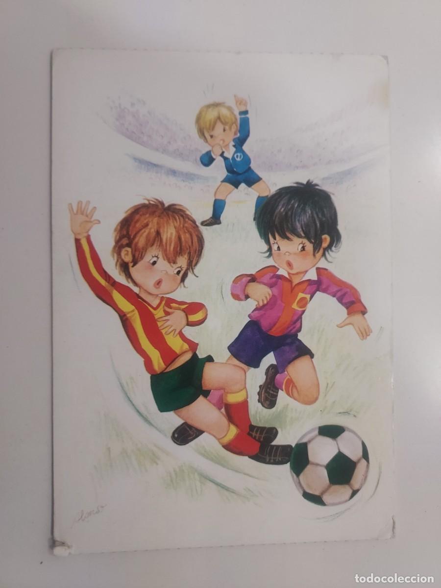 Postcards: POSTAL ILUSTRADOR ALONSO. CHICOS FUTBOLISTAS PARTIDO FUTBOL. SIN CIRCULAR. 1979. BERGAS