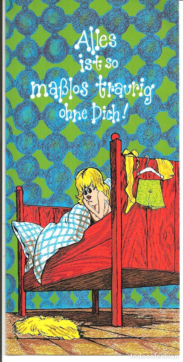 Postais: POSTAL SUSY CARD *ALLES IST SO MA&szlig;LOS TRAURIG OHNE DICH* - D&Iacute;PTICA, 21X10,5 CM