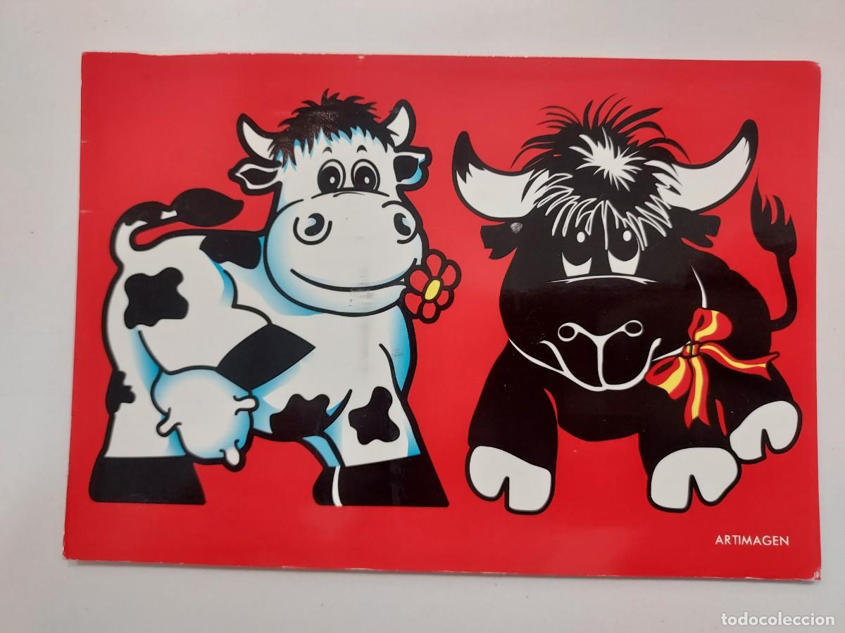 Postkarten: POSTAL ILUSTRADA. ARTIMAGEN. TORO Y VAQUITA. ISABEL GUERRERO. CIRCULADA 2009. COLECCION ESPA&Ntilde;A