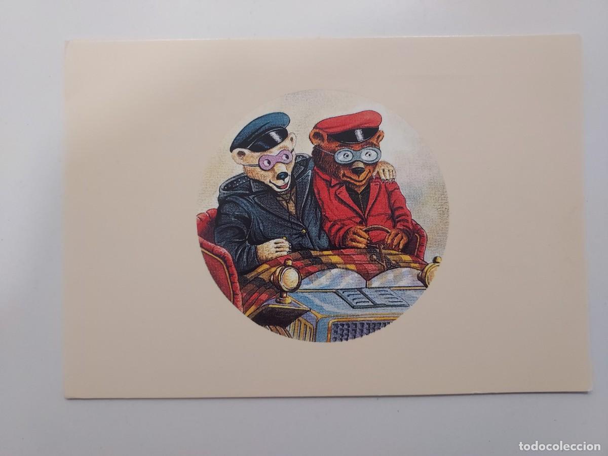 Postais: POSTAL ILUSTRADA. OSO PILOTO COCHE. El viento en los sauces ?. CIRCULADA 1990
