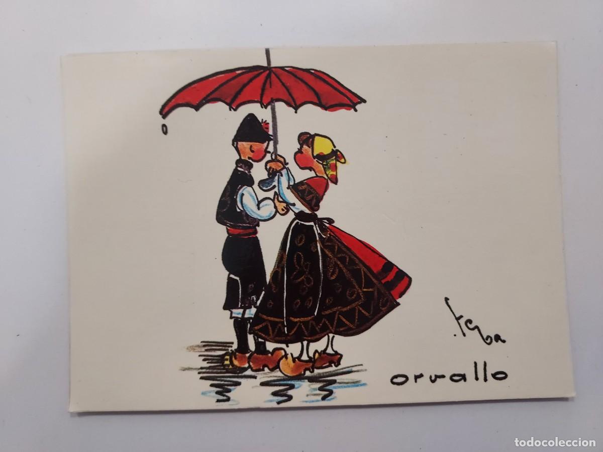 Postais: POSTAL ILUSTRADA. ILUSTRADOR FEBA ?. ORVALLO. GALICIA ASTURIAS. ALCE. 1977. ORBAYO ORVAYU