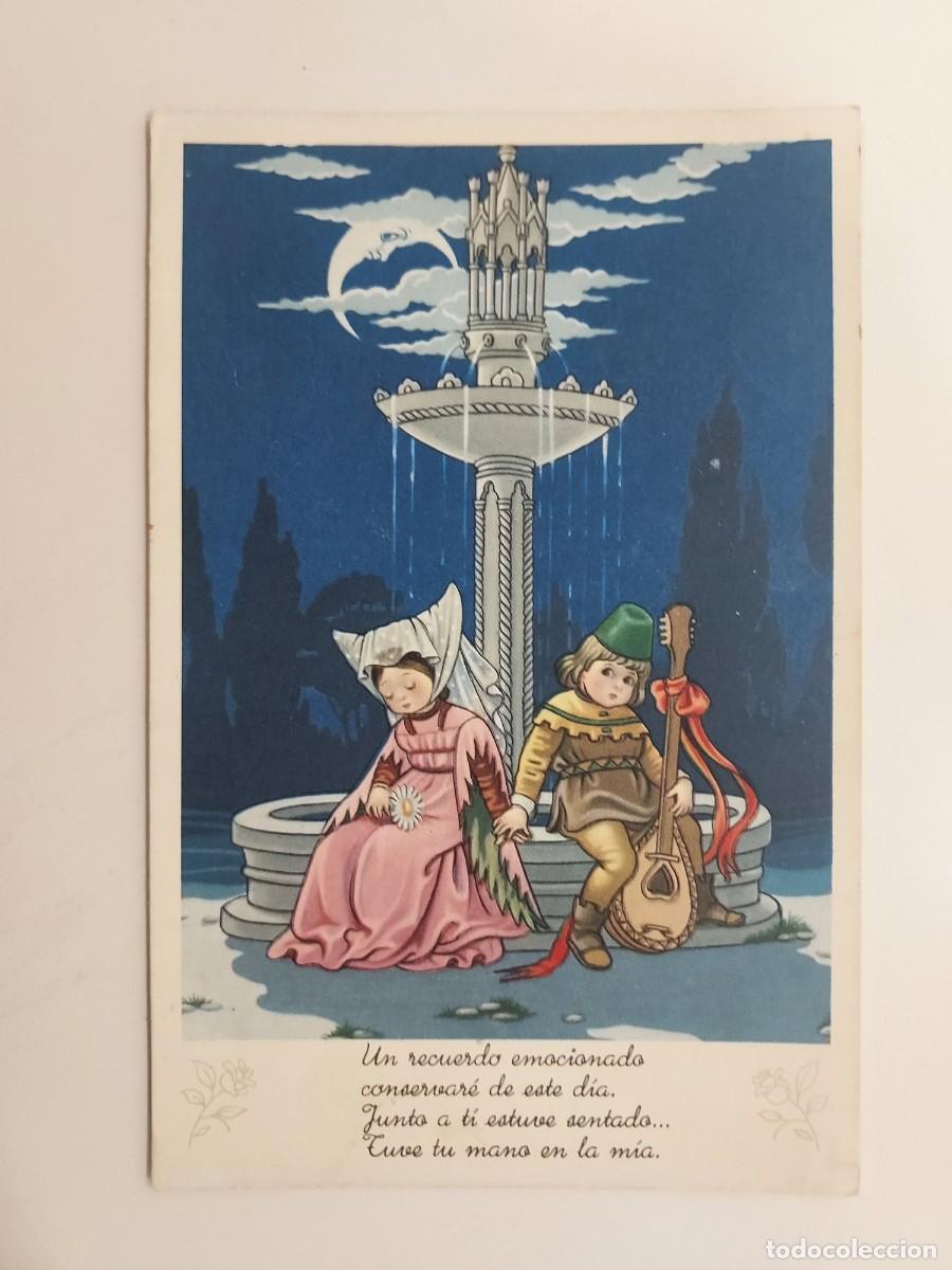 Postais: POSTAL ILUSTRADA. ESCENA ROMANTICA ROMEO Y JULIETA, CON POESIA. SIN CIRCULAR