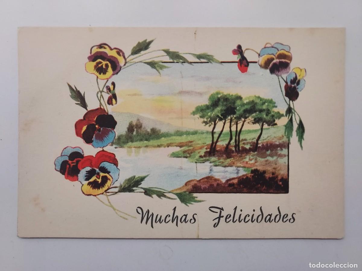 Postais: POSTAL ILUSTRADA. VINTAGE ANTIGUA DE FELICITACION, MUCHAS FELICIDADES. SIN CIRCULAR. CMB